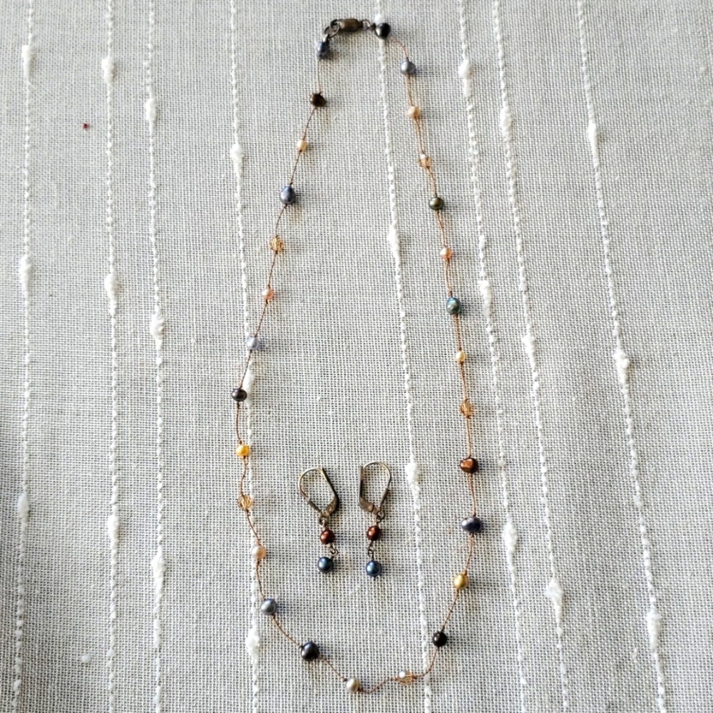 Jewel Tone Necklace and Earrings